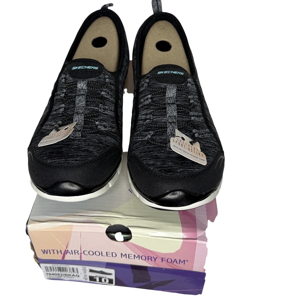 Skechers Gratis Her Stroll Sneaker Womens 10 Black Fabric Slip On Bungee Walking - Picture 9 of 9